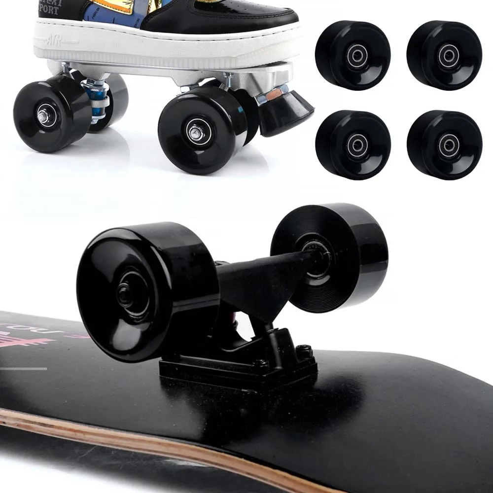 

4Pcs/lot 65*36mm ABEC-9 Bearing PU Rubber Skate Wheels For Skateboard , Double Row Roller Skates Shoes , Ice Skating Sneakers