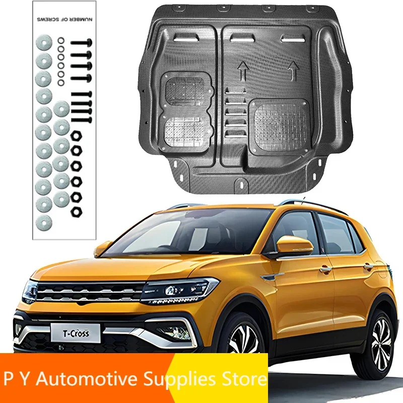 Pelindung bawah mesin pelindung cipratan lumpur penutup Fender plat pelindung spatbor untuk Volkswagen T-CROSS 2019-2023 mobil hitam