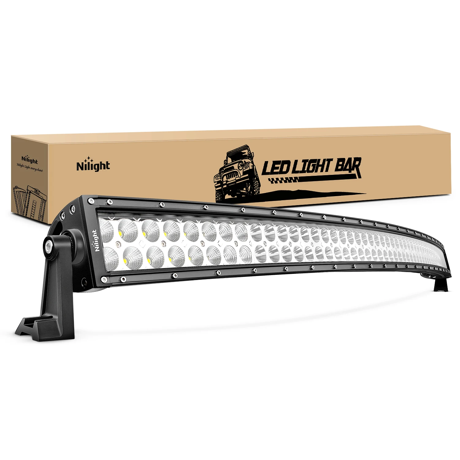 

Nilight LED Light Bar Nilight 52Inch 300W Curved Spot Flood Combo LED Driving Lamp Off Road Lights LED Work Light for Trucks Boat Jeep Lamp