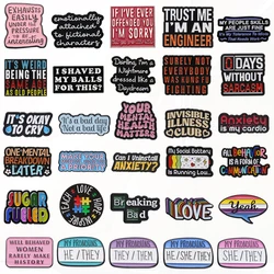 Love Social Battery Avoid Anxiety Women Make History Club Enamel Badge Punk Pins jewelry Gift Cartoon Letter Metal Pin Rainbow