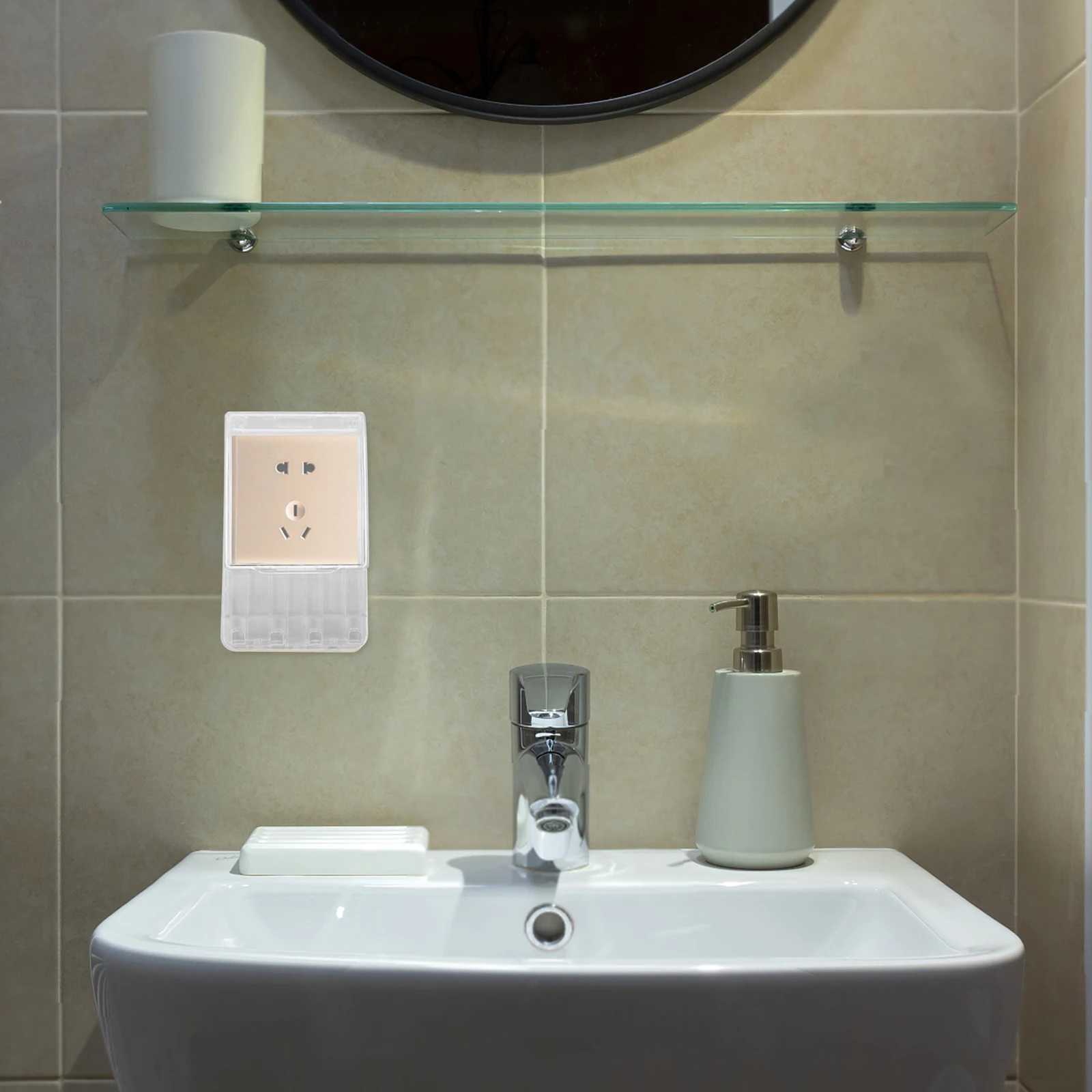 

2pcs Waterproof Outlet Self-Adhesive Socket Protector For Bathroom Kitchen Wall Mount Cable Organizer 86-Type Splashproof Box