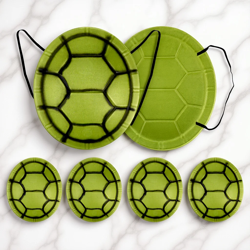 

6pcs Realistic Turtle Shell Decorations Eva Lightweight Cosplay Props for Halloween Party Costume Accessories 44X35X7Cm