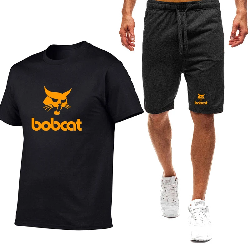 

Bobcat Heavy Equipment Logo Print Best Seller Skin-friendly Lightweight Comfortable Round Neck T-shirt Beach Half Pants Suits