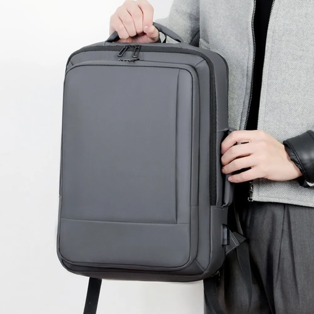 

Durable Waterproof Business Trip Backpack Solid Color Large Capacity Men's Backpack Breathable Travel Handbag Business Trip