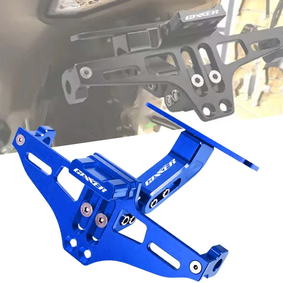 Soporte para matrícula trasera ajustable para motocicleta, con luz Led, para SUZUKI GIXXER 150 155 GIXXER SF 250 GIXXER F150 FI