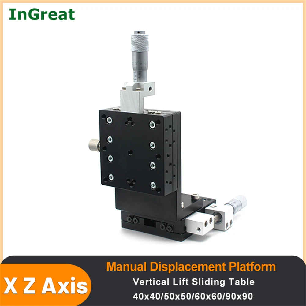 XZ Axis Vertical Lift Manual Precision Optical Displacement Platform Sliding Table 19.2N-58.8N LEV40-L-C2 LEV90-L-C2 LEV60 LEV50