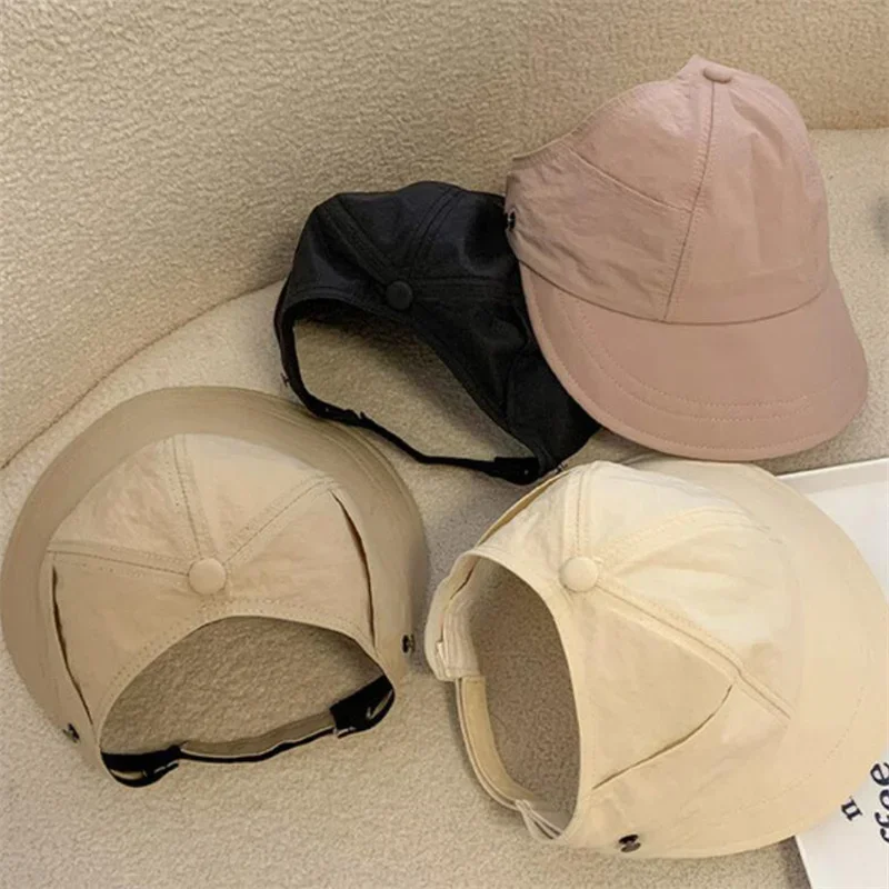 Sun Protection Hat Can Be Tied With A Ponytail Breathable Quick Drying Summer Duckbill Hat For Ladies Empty Top Fisherman Hats