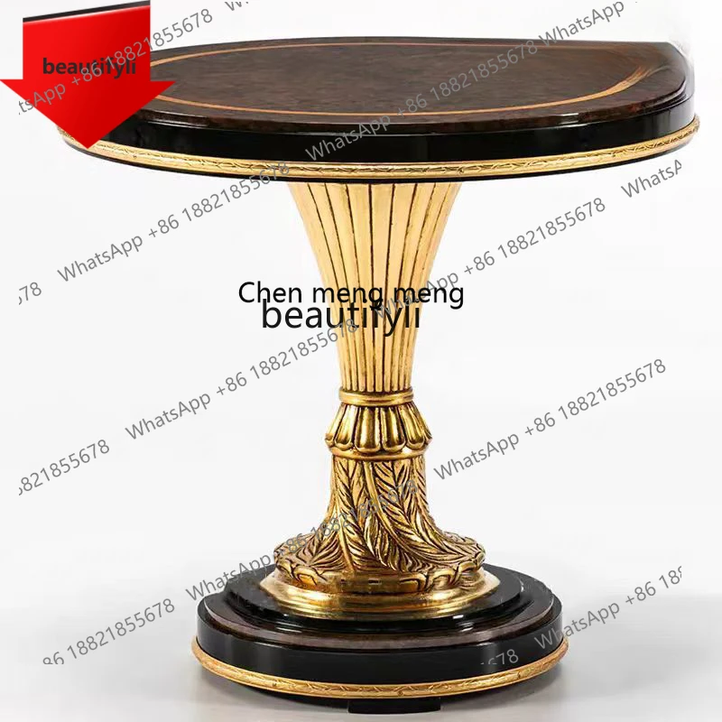 

E153 European-Style Wood Carved Coffee Table New Classical Square round Coffee Table Living Room Coffee Table