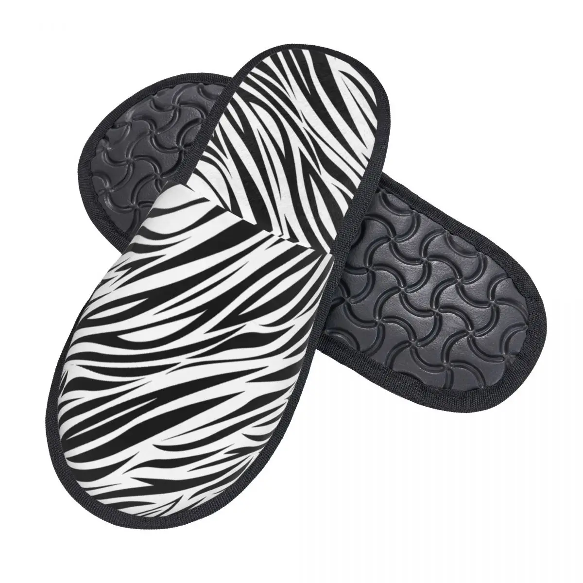 Zebra Black White Pattern Texture Painting Straight Men Women Furry slippers fashion special Home slippers pantoufle homme