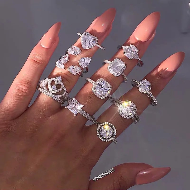 

Anniversary ring 925 Sterling silver Diamond Cz Engagement Wedding Band Rings for women Men Finger Party Moissanit Jewelry