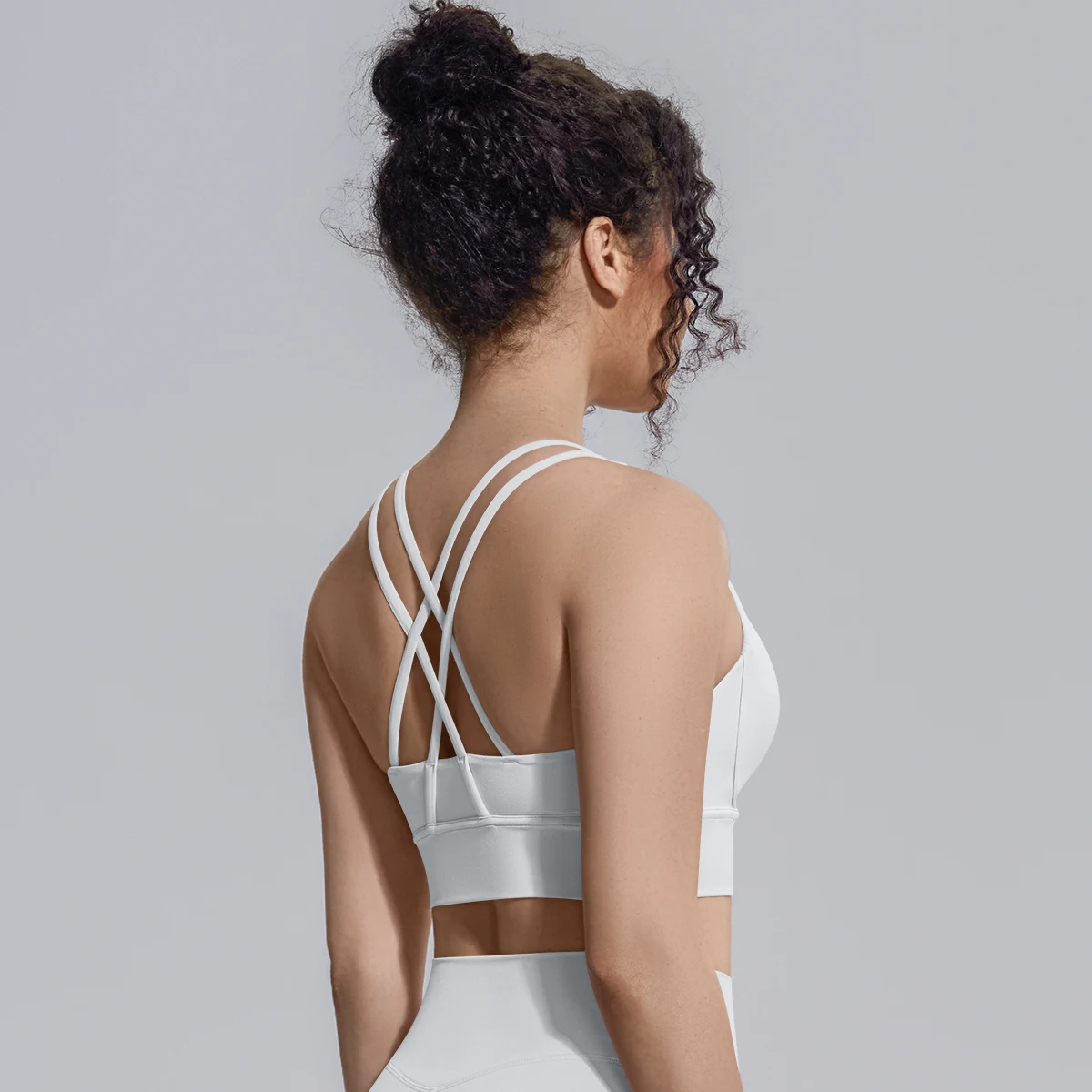 Damen Einfarbiger Schöner Rückenfreier Yoga-BH Yoga-Unterwäsche mit Brustpolster Sommer Fitness Sport Stoßfester Workout-Top Sexy BH – Detail 7