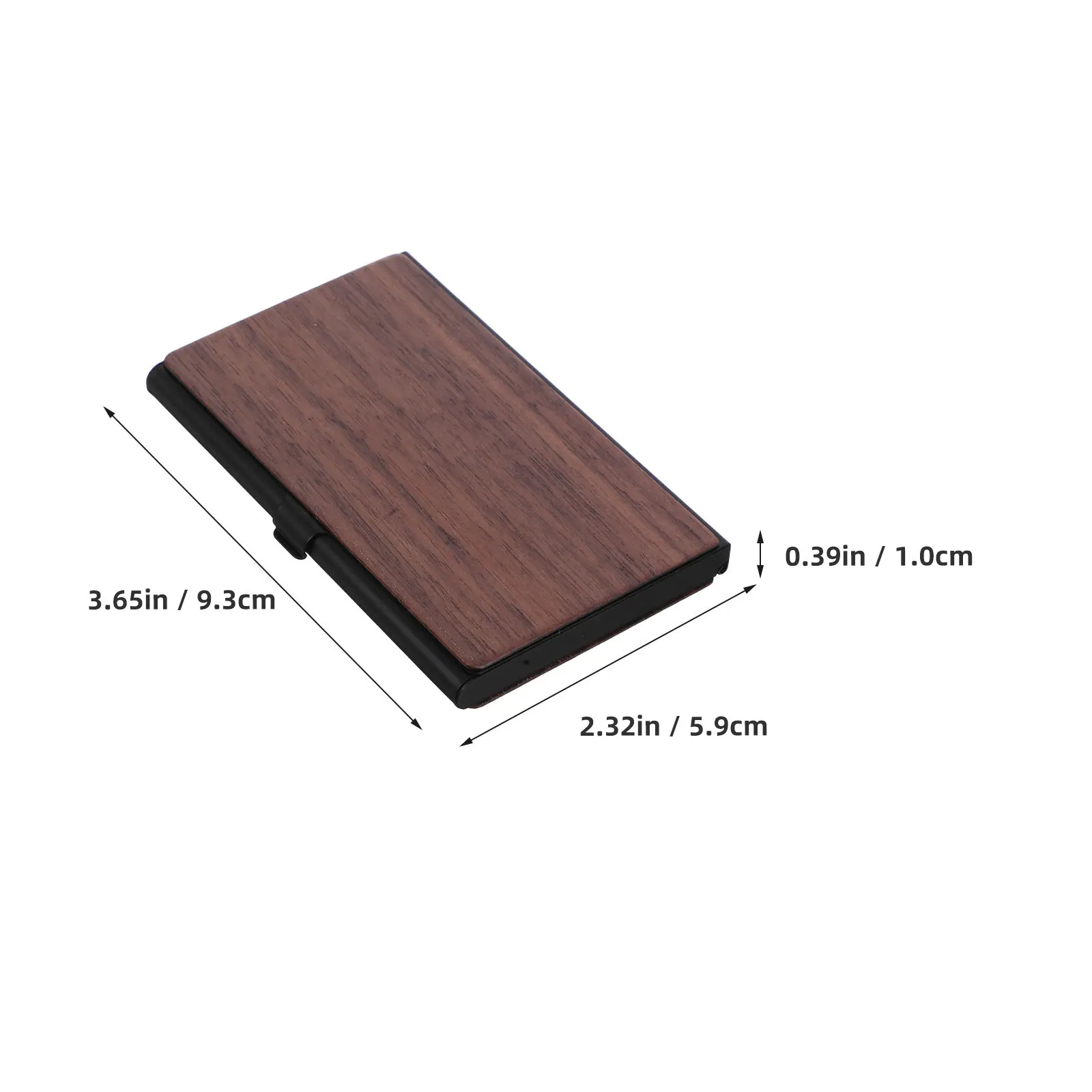 Metal Business Card Holder Wood Grain Sleek Compact Slim Wallet for Men Women Office Daily Use Stylish Organizer