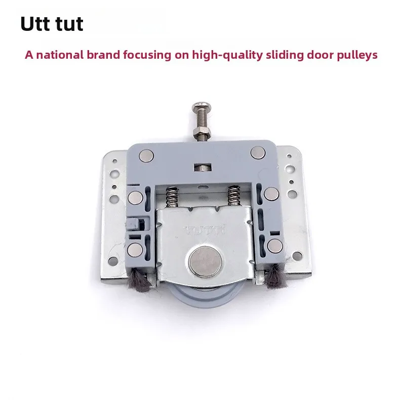 Soft Close Sliding Cabinet Wardrobe Door Hardware Kit Dual Buffer Rollers Surface-Mount No-Groove Aluminum Track Auto-Rebound