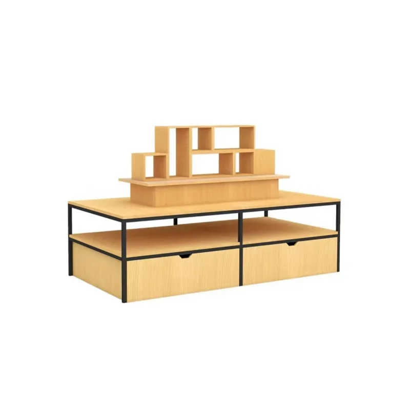 custom.High Quality Heavy Duty Iron Wood Steel Metal Display Shelf Simple Stylish Easy Installation Home Boutique