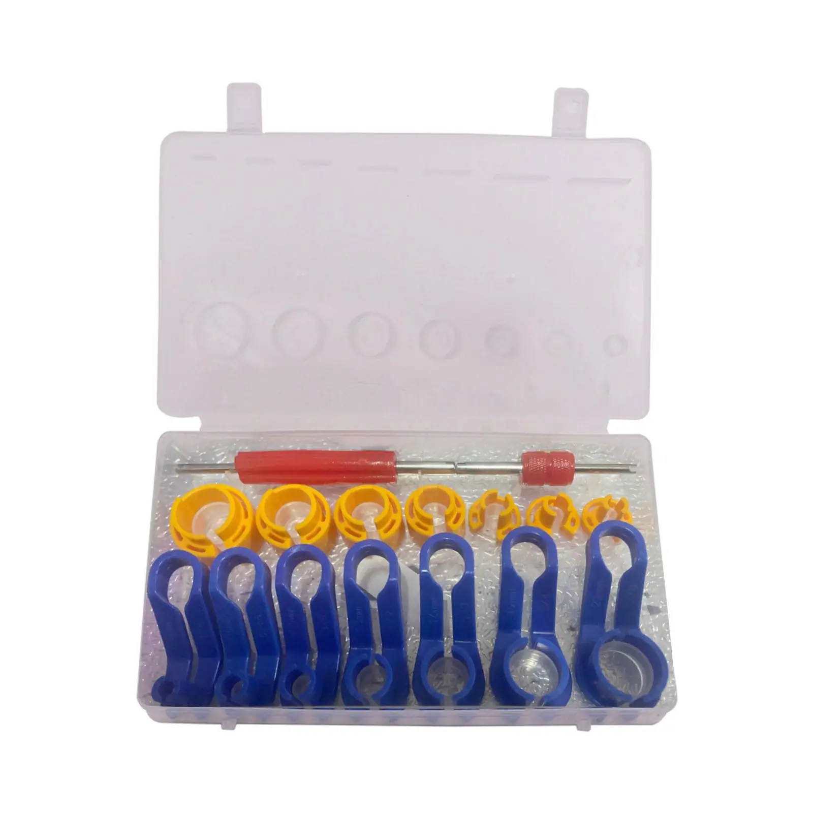 Conjunto de ferramentas de remoção de desconexão de linha de combustível, 16 peças, ferramentas de montagem, mangueira de ar condicionado, óleo, linha de combustível, removedor durável, 7 tamanhos