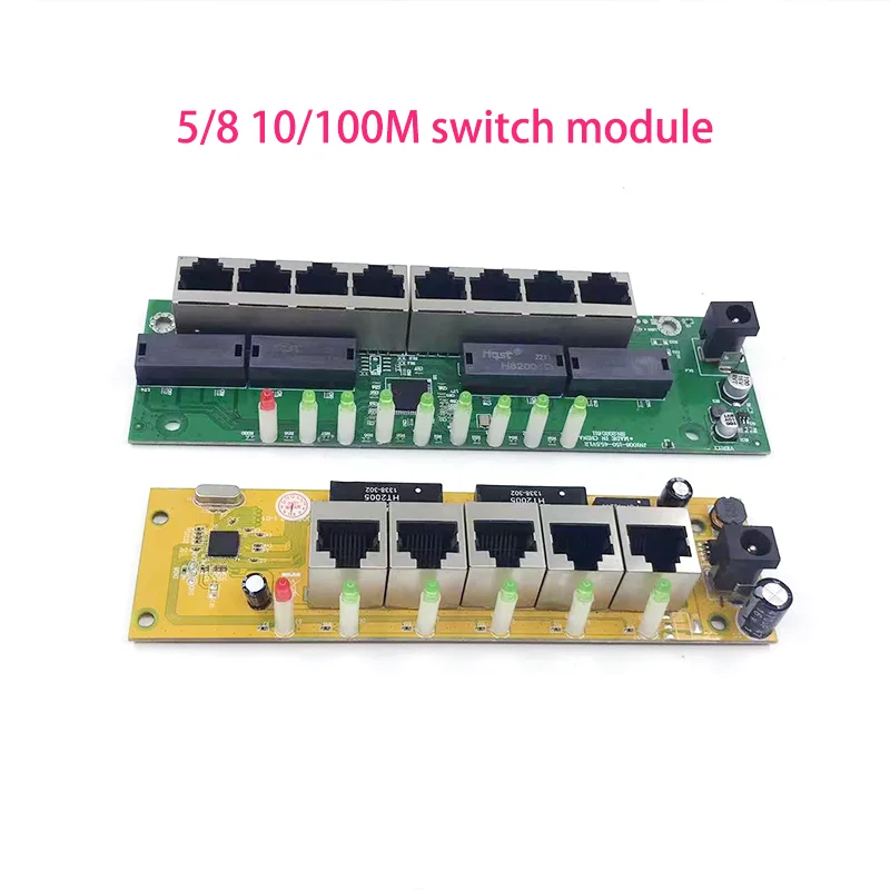 

10/100 Мбит/с ethernet коммутатор печатная плата для модуля 10/100 Мбит/с Переключатель PCBA плата OEM материнская плата ethernet коммутатор 5/8 RJ45