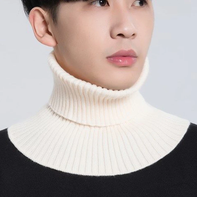 2022 Men Women Fake Collar Scarf Knitted Elastic False Collar Scarf Warm Winter Cycling Windproof Ruffles Detachable Wrap Scarf