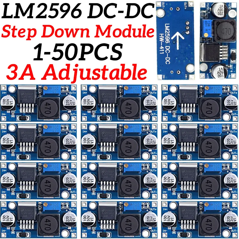Image of Einstellbares LM2596S Step-Down-Modul DC-DC-Abwärtswandler Spannungsregler Konvertierungs-Stromversorgungsmodul LM2596