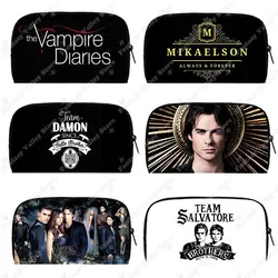 The Vampire Diaries Long Wallet Team Salvatore Women Purse Damon Stefan Key Money Bag Card Earphones Holder Jewelry Organizer