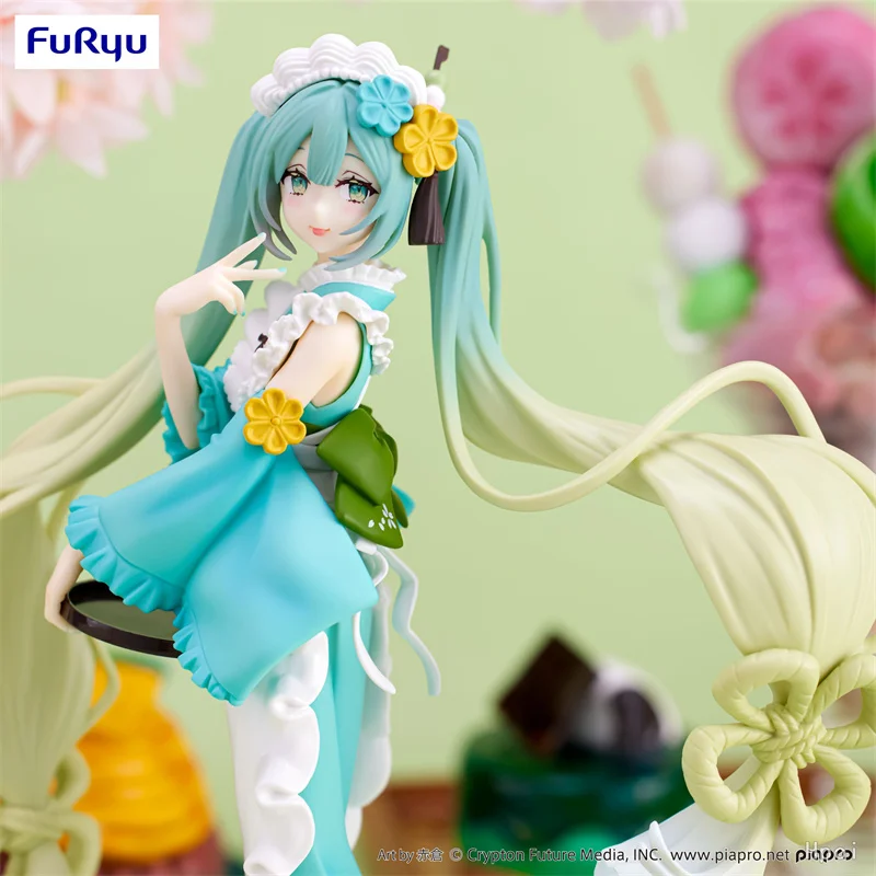 FuRyu Original 21Cm Hatsune Miku Exc∞d Creative Figure SweetSweets パフェ はっか Toys For Kids Gift Collectible Model Ornaments