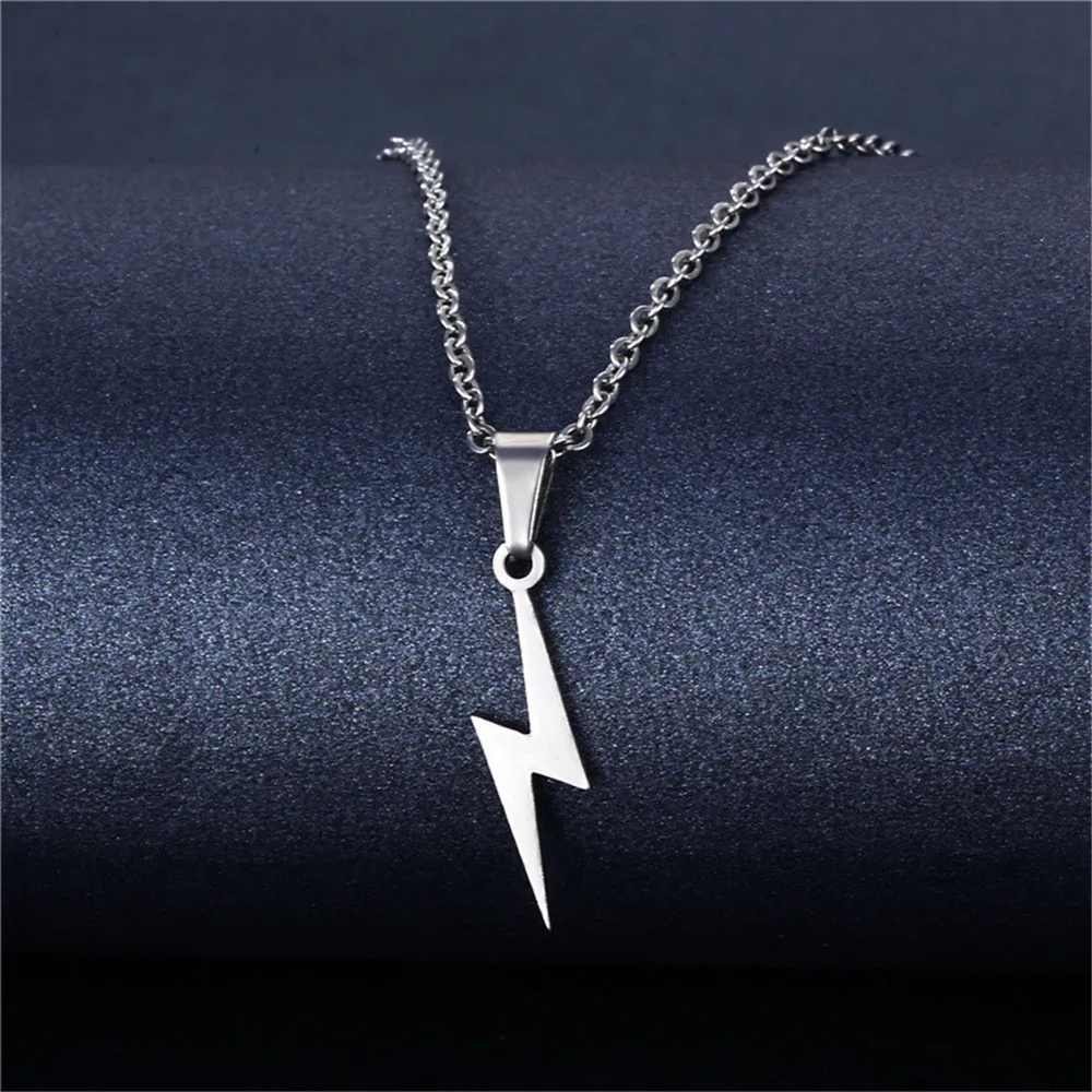 New Lightning Necklaces For Women Stainless Steel Long Chain Protection Choker Necklace Girlfriend Lover Gifts Pendants