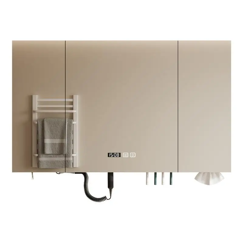 

Multifunctional bathroom smart mirror cabinet separately wall-mounted with lamp defogging bathroom hair dryer beauty