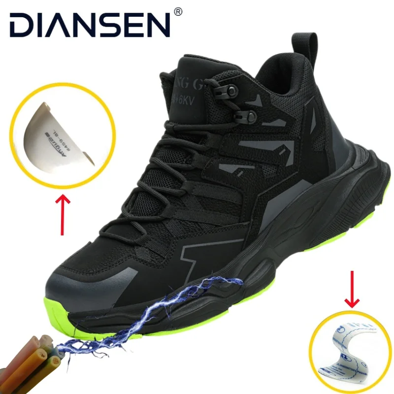 

Steel Toe Safety Shoes Men Work Safety Boots Lightweight Breathable Sneakers Men Shoes Comfortable Slip-resistant Boots