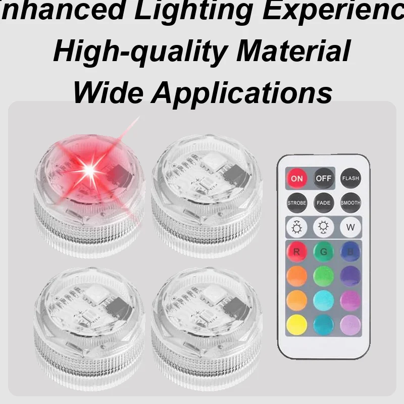 

Battery Powered LED Underwater RGB Submersible Lights IP68 Waterproof Swimming Pool Night Atmosphere Lamp Decor Wedding Party