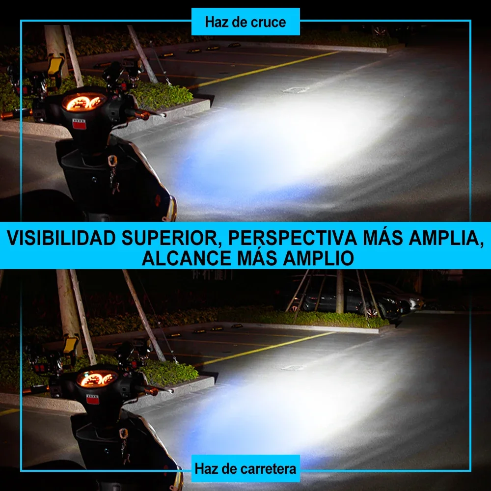 1PCS NEW Angel Eyes CSP Motorcycle Headlight Bulbs H4 LED Motorbike Head Lamp Scooter Accessories Fog Light 25W 2600LM