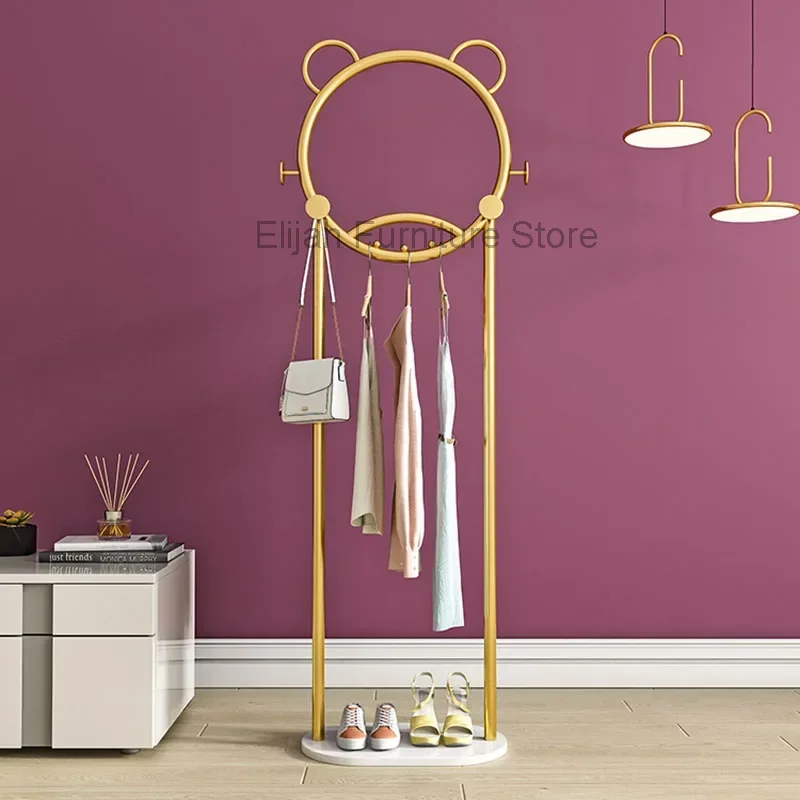 Entrance Detachable Clothes Rack Boutique Golden Hotel Industrial Clothes Rack Floor Bedroom Kledingrek Modern Furniture Home