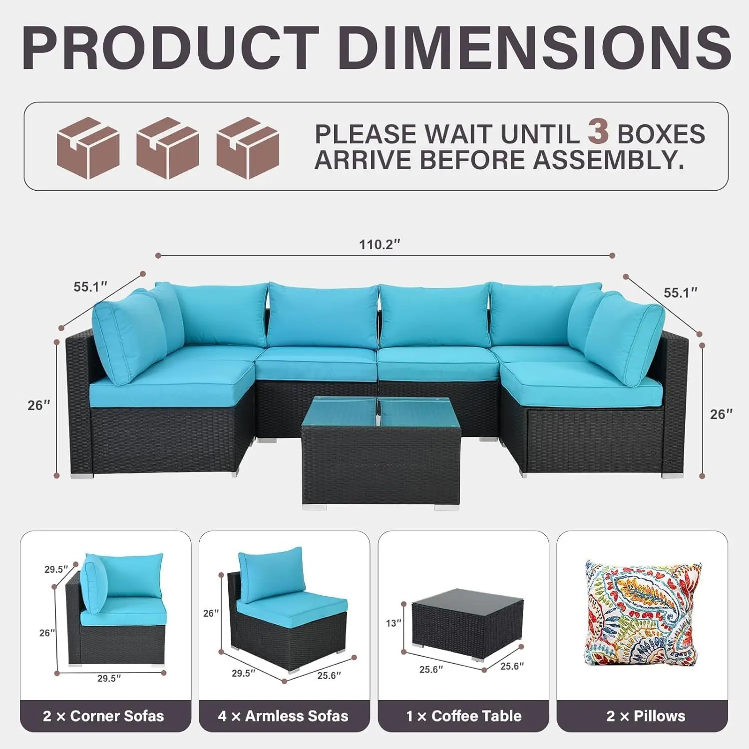 All-Weather Rattan Patio Set With 4