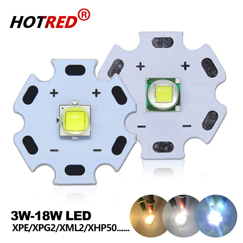 3W 5W 10W 18W T6 XML2 High Power LED 3V XPE XHP50 6V 3.5*3.5mm/5*5mm DIY Latarki Części Koralik Do Akcesoriów Rowerowych Reflektor