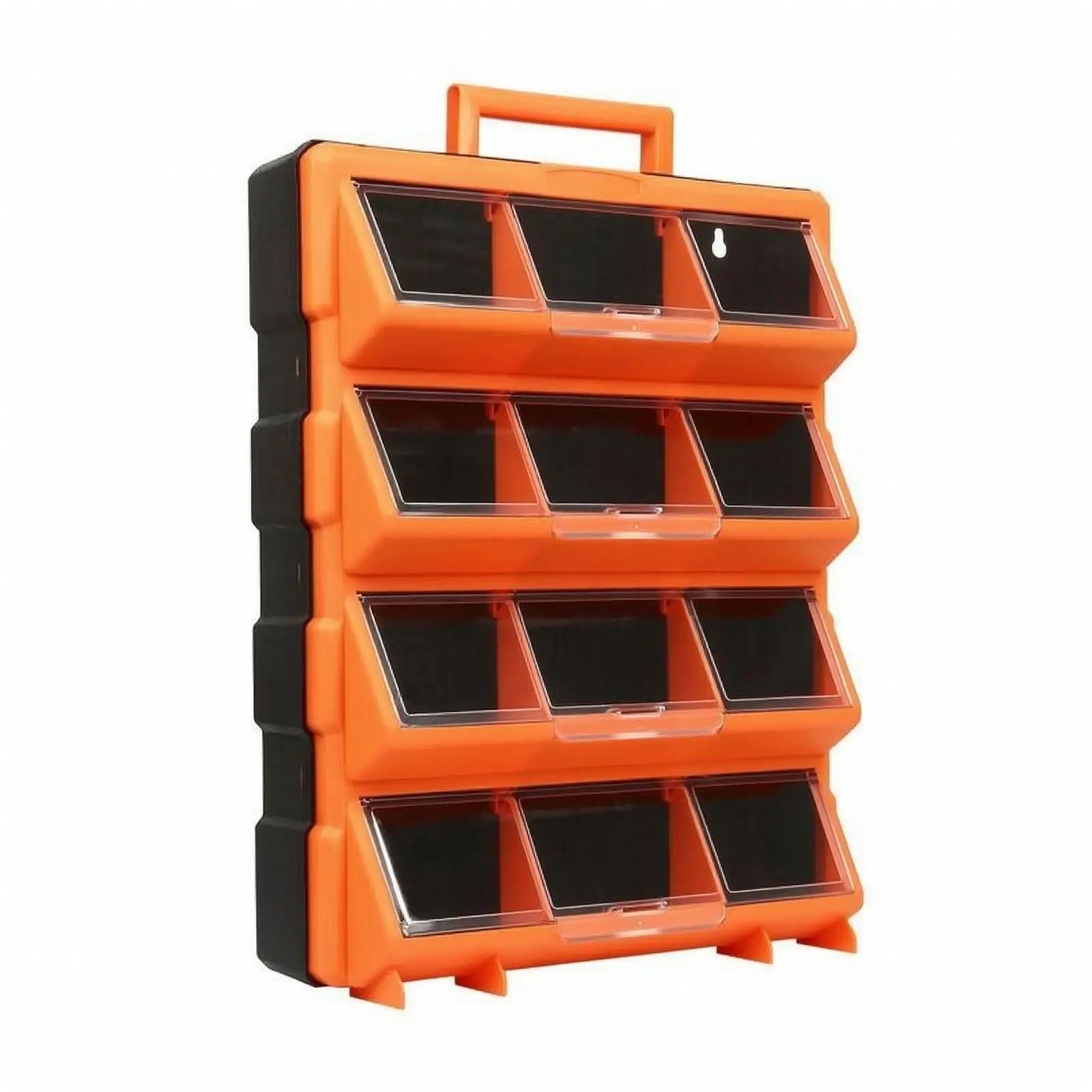 Hardware Storage Organizer Box with Divided Sections and Clear Lids for Quick Find Small Parts