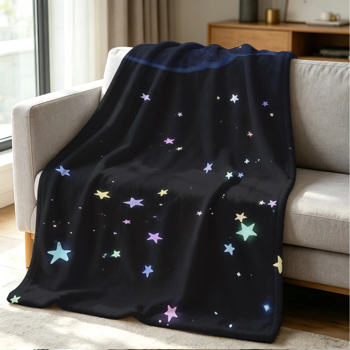 Sea Stars Blanket Soft Cozy Throw for Sofa Bed Festive Holiday Decor Gift for Kids and Adults,Lightweight and Warm