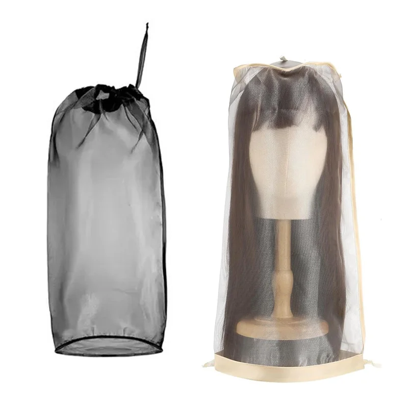 

1pc Dust-proof Wig Cover Storage for Protecting Wigs on Mannequin Wig Head From Dirt and Dust Adjustable Wig Bag with Drawstring