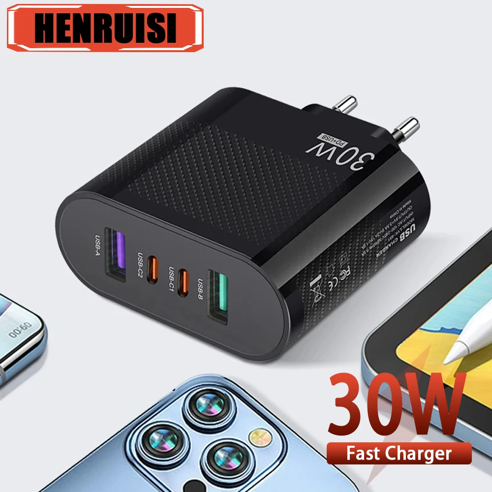 30W Usb 4 Ports Fas…