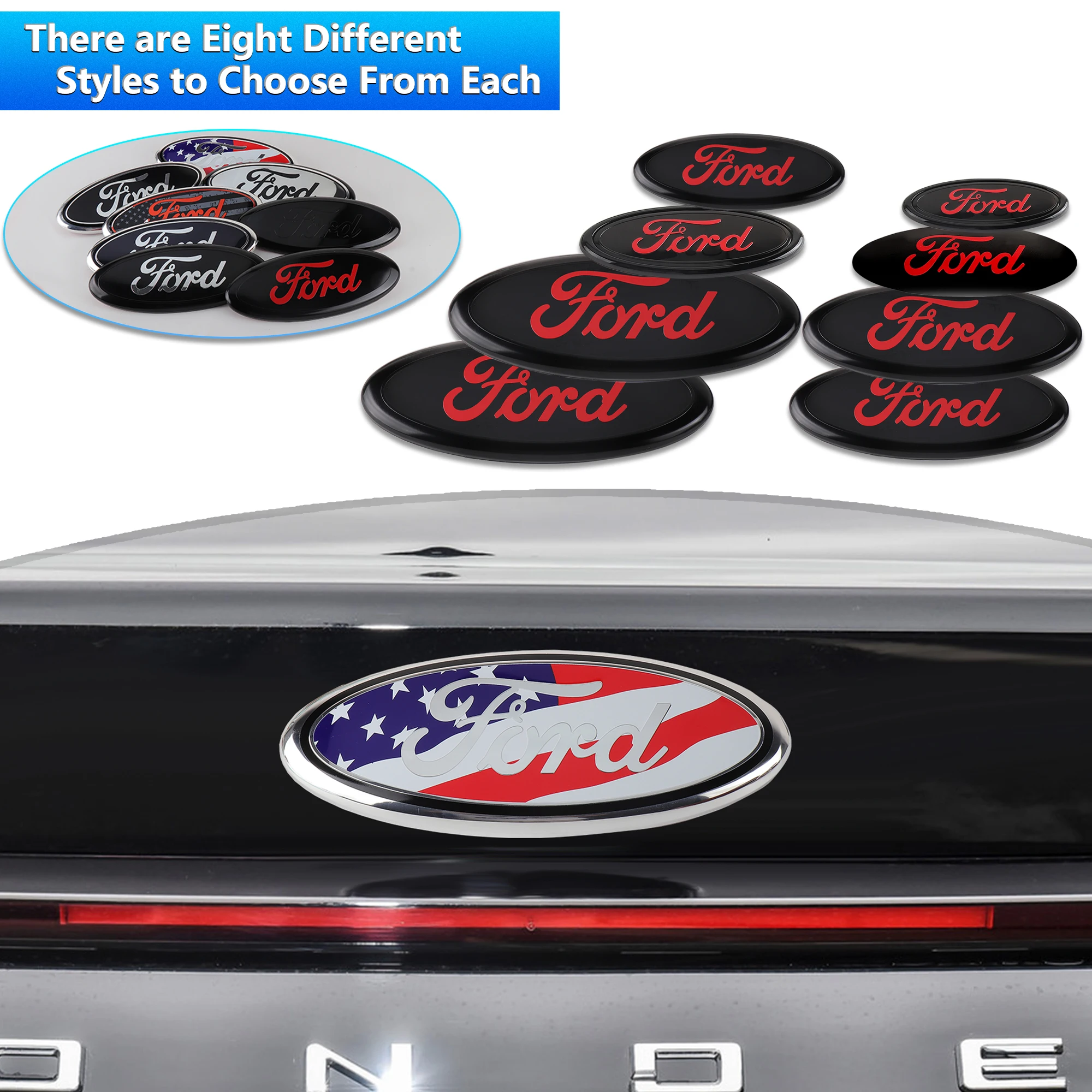 Auto-Fronthauben-Emblem-Aufkleber, Kofferraum-Aufkleber für Ford Fiesta Mondeo Fusion Explorer Escape Shelby Edge Taurus Mustang ST