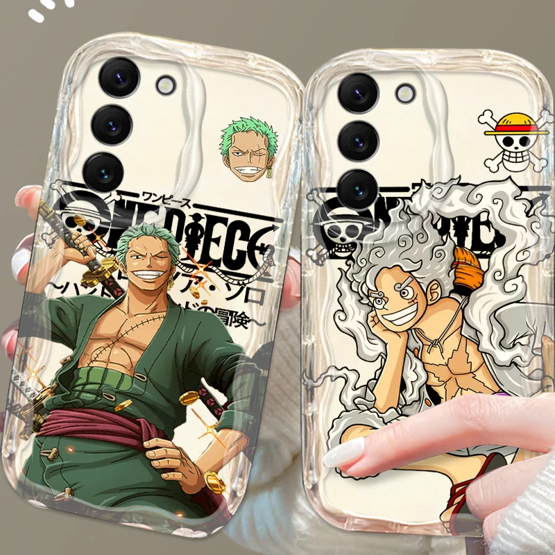 Luxury Cartoon One P-Piece Cute For Samsung S24 S23 S21 S20 Ultra Plus FE A73 A72 A71 A51 A31 A05S A05 A04 5G Wave Oil Soft