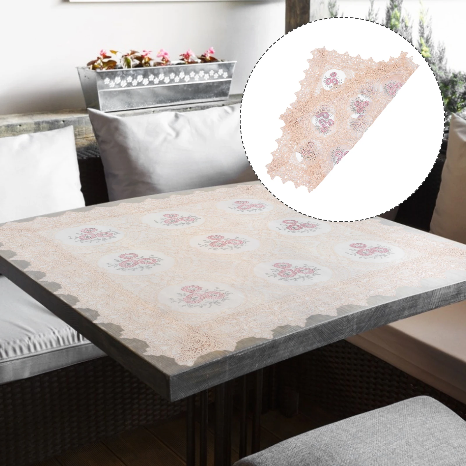 

Lace Tablecloth Elegant PVC Material Wedding Decor Dinner Mats Coffee Polyester Placemat Kitchen Buffet Table Cloth
