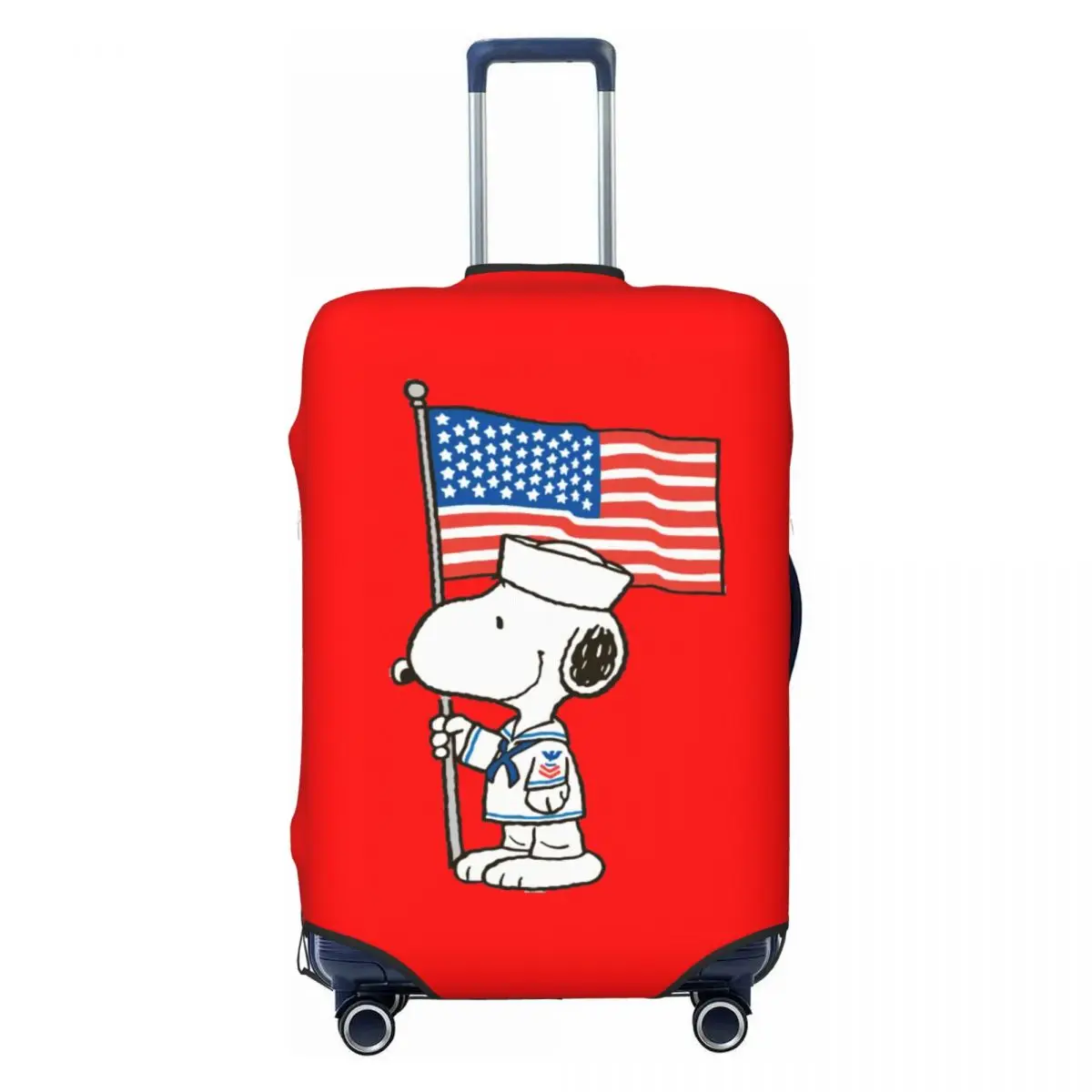 

Custom S-snoopys The Flag Of The United States Luggage Cover Protector Cute Travel Suitcase Protective Cover for 18-32 Inch