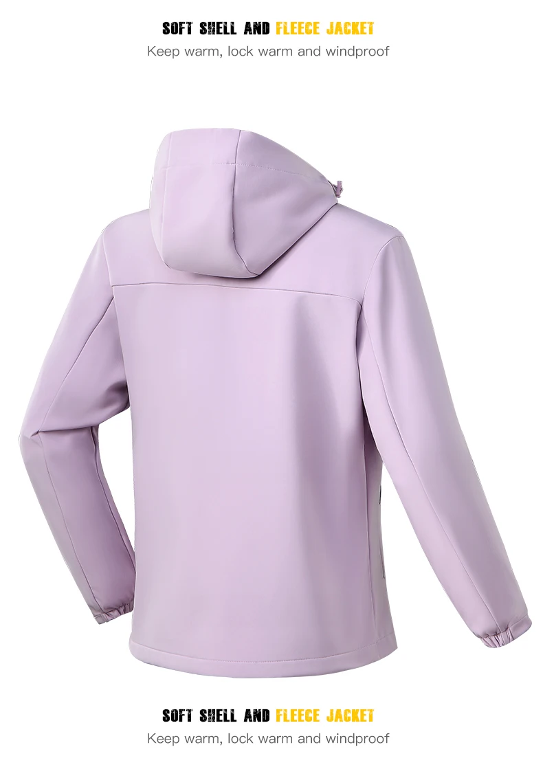 EUMERGX Winter-Softshell-Jacken für Damen, wasserdicht, winddicht, warme Fleecejacke, Wandern, Camping, Klettern, Outdoor-Thermomantel – Detail 13