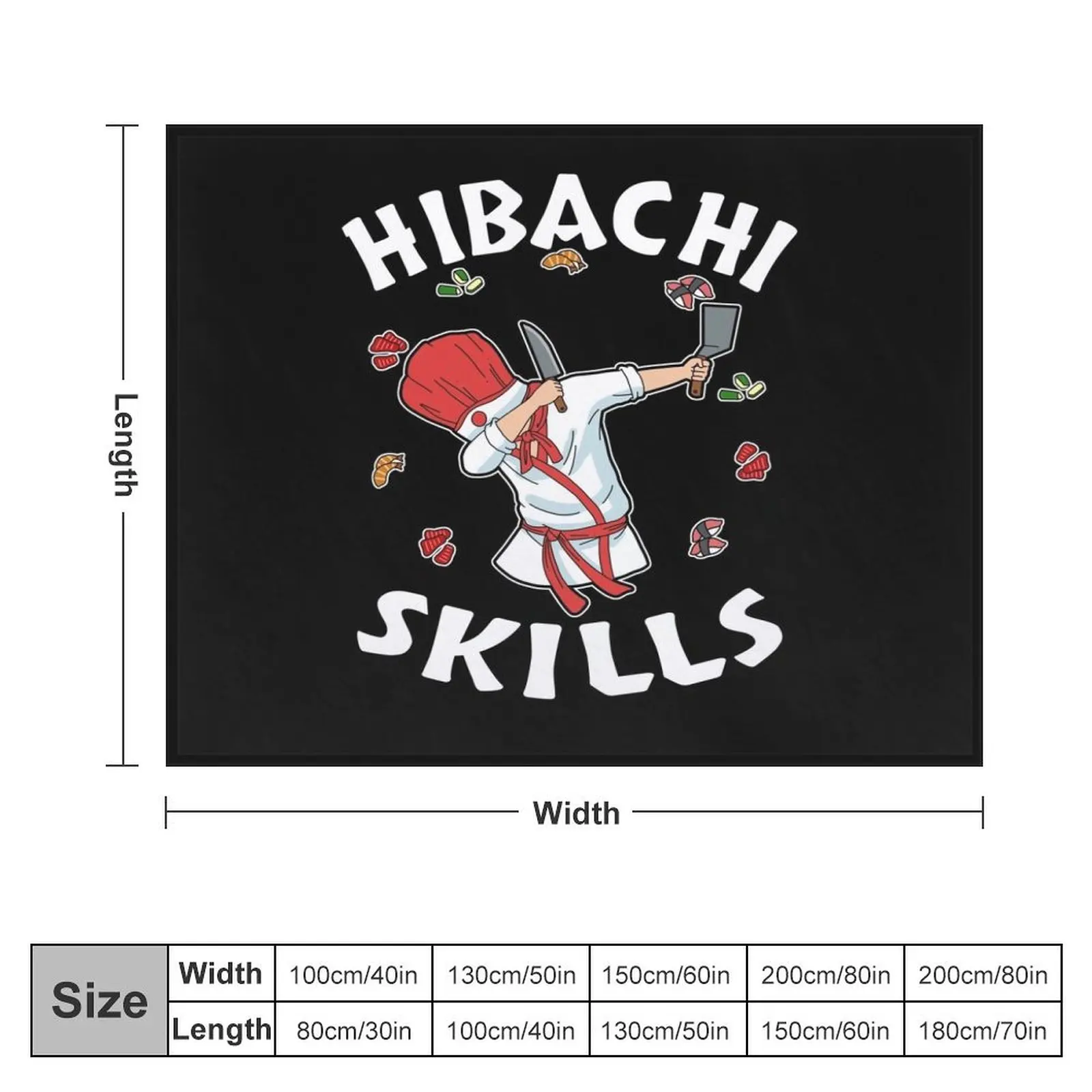 Hibachi Connoisseur Gifts Hibachi Chef Costume Hibachi Grill Throw Blanket Camping Beautifuls Decorative Sofas Blankets