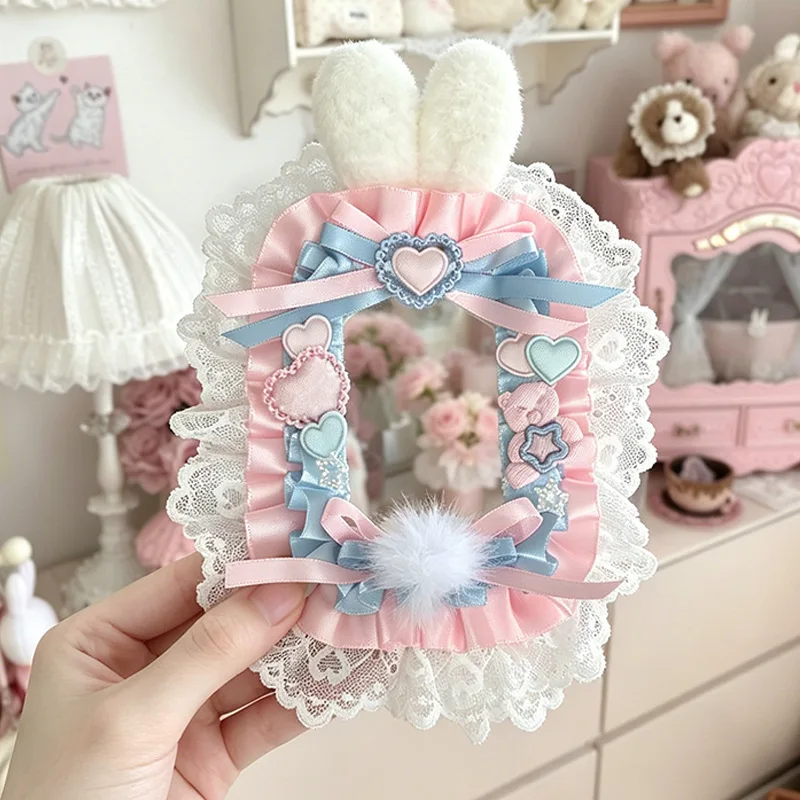Handmade love rabbit ear card cover two-dimensional DIY pain packaging jewelry Gumei Xiaokagu ID protection card cover
