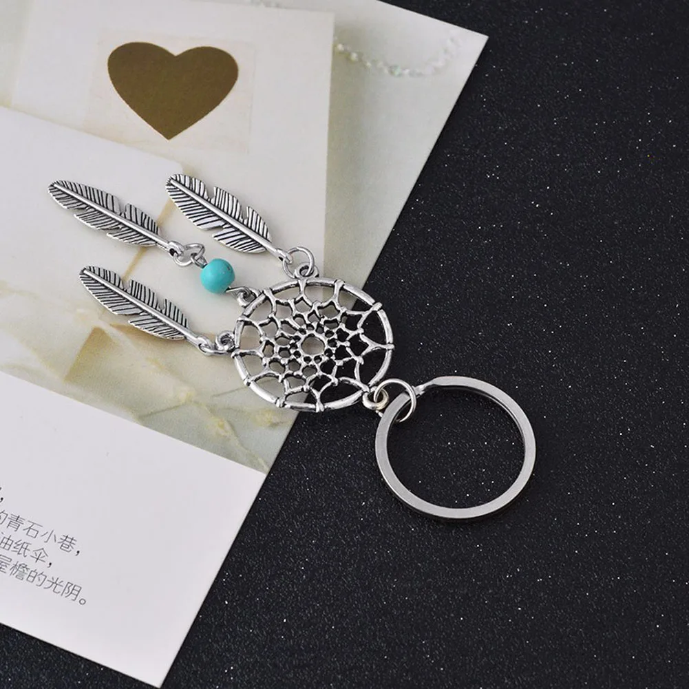 Dreamcatcher Metal Feather Dream Catcher Key Chain Keyring Women Vintage Charm Fashion Bohemian Indian Style Keychain New