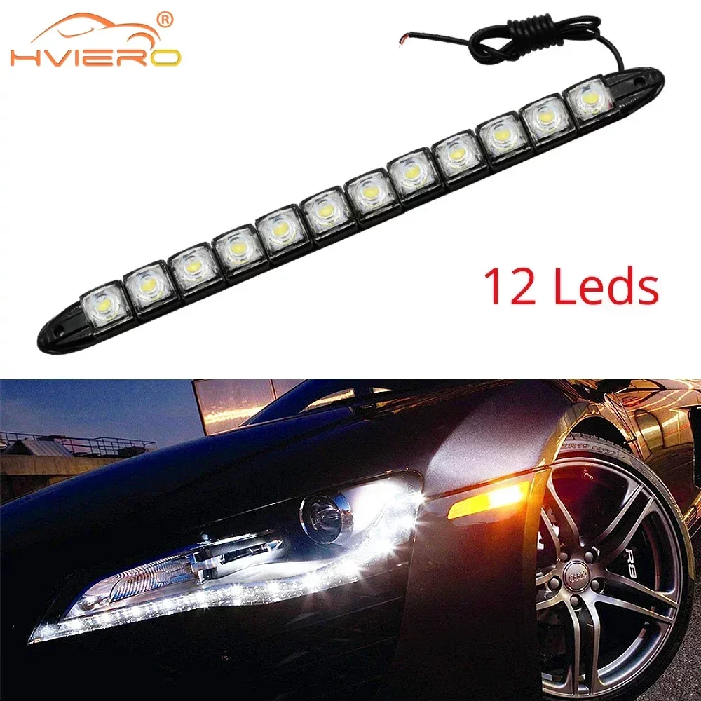 

Fog Auto Lamps Car Daytime Running Light Turn Led 12LED Waterproof White Signal Headlight Parking Reverse Lantern Modifications