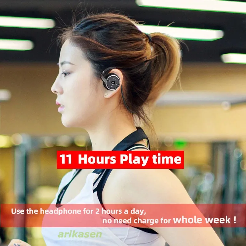 A6 Bluetooth 5.0 Headphones Sports Running Wireless Earphone comfortable 12 hours music Portable Bluetooth Headset with mic case