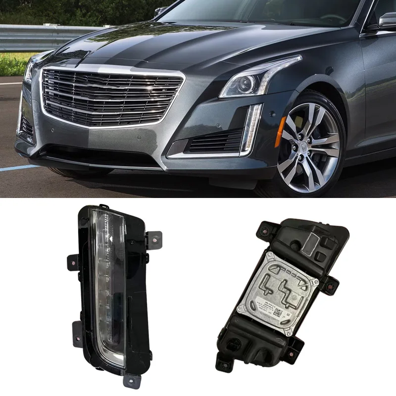لكاديلاك CTS 2014 2015 أضواء المصد الأمامي للسيارة أضواء الضباب مصابيح القيادة أضواء النهار تشغيل أضواء تحذير ضوء الجمعية #1