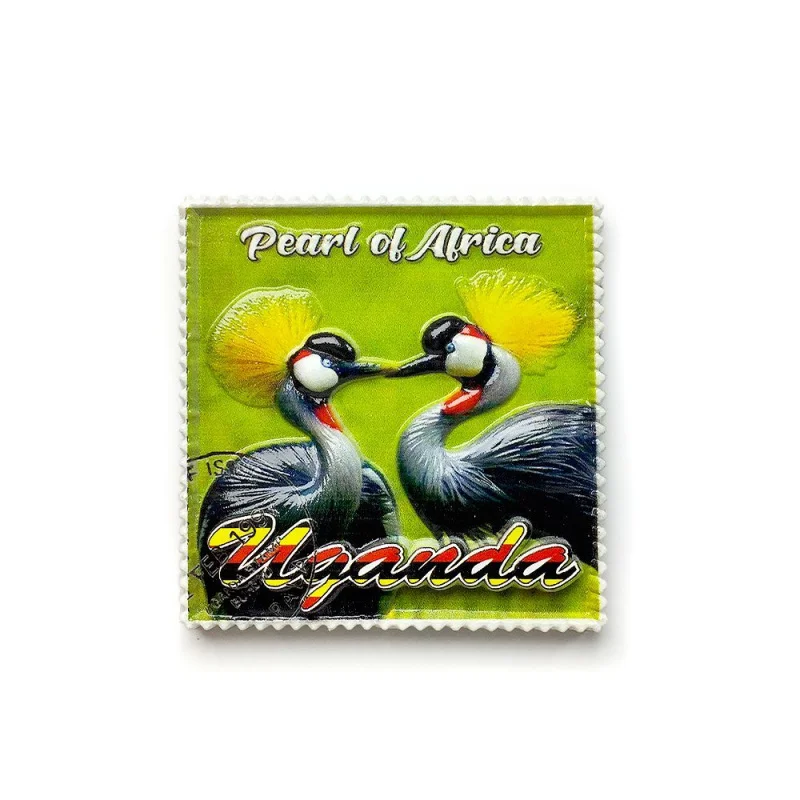 Uganda souvenir simulation of East African crown crane magnetic refrigerator sticker, high aesthetic decorative item
