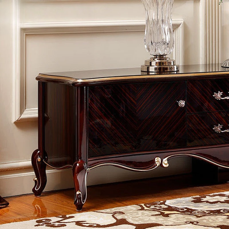 

Neoclassical American solid wood TV audio-visual side dining side retro French engraving