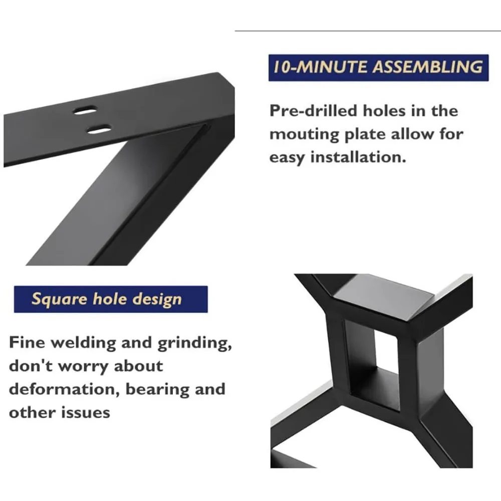Pernas de mesa de metal modernas de 28 polegadas de altura, pernas de mesa soldadas de ferro fundido para projetos domésticos DIY, adequadas para mesinhas de cabeceira, mesas de centro,